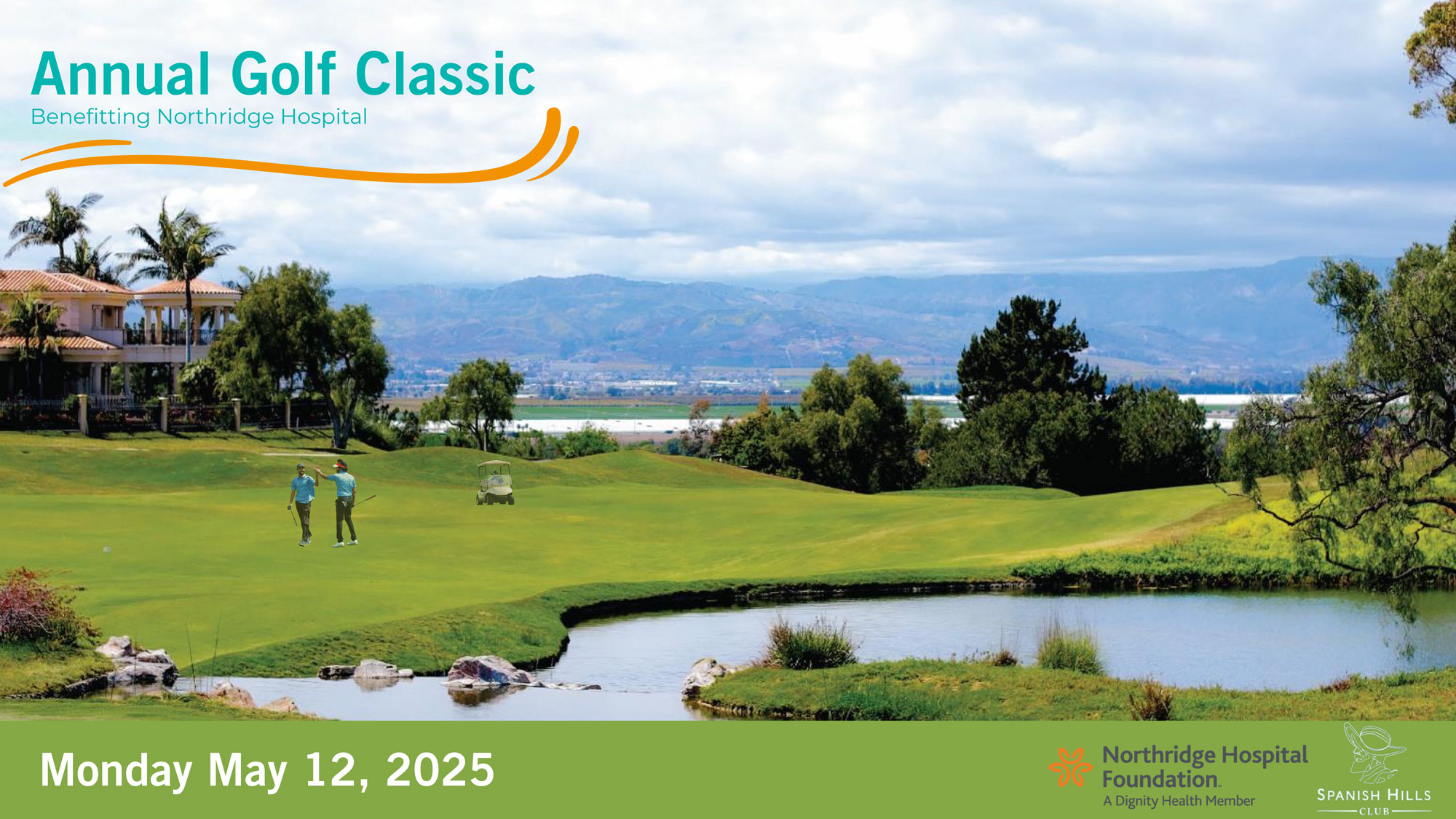 Golf course with text for Golf Classic 2025