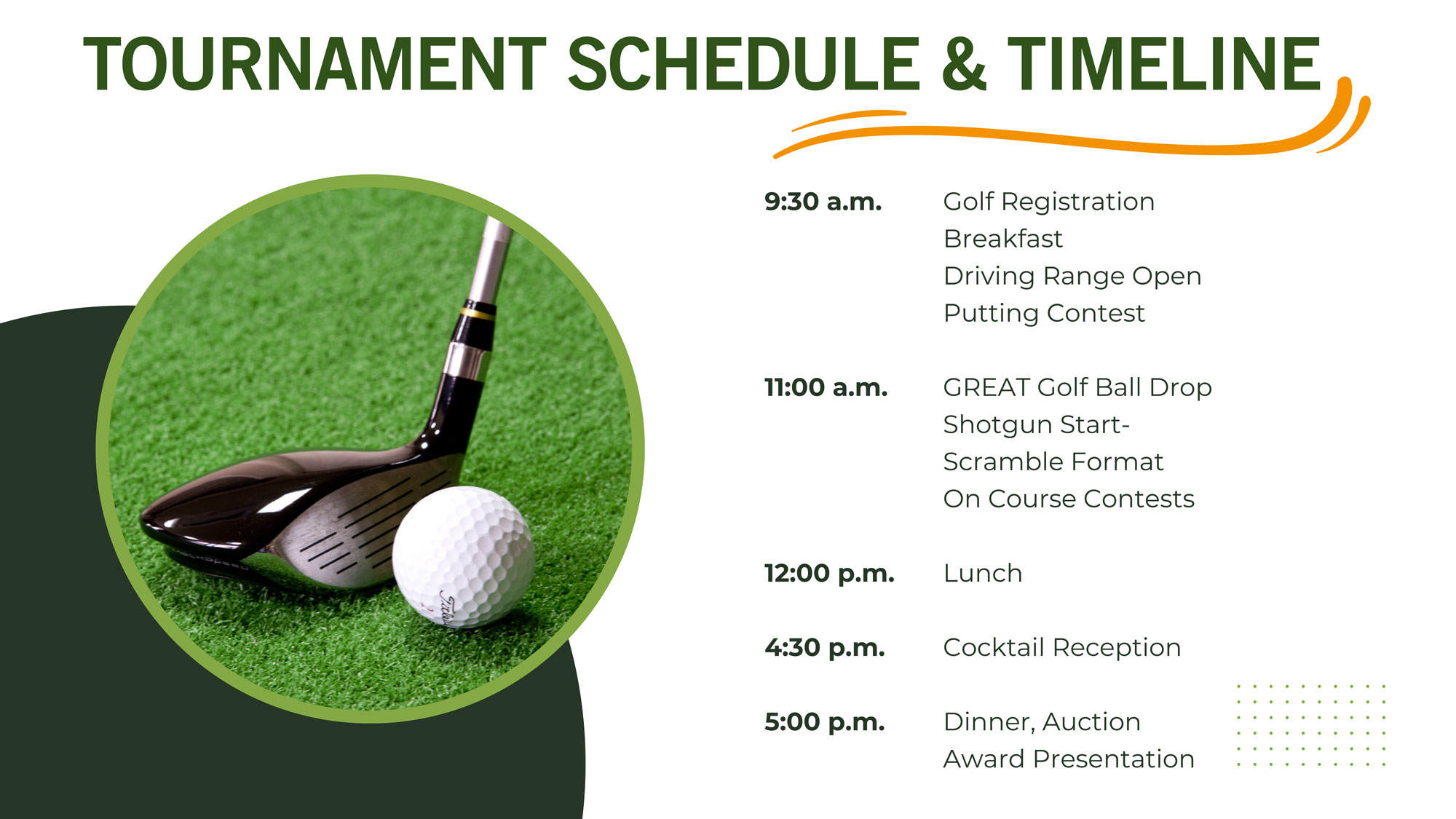 Tournament schedule for 2025 for Golf Classic